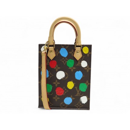 NEUF SAC A MAIN VUITTON KUSAMA PETIT SAC PLAT M81867 TOILE MONOGRAM POIS 3D BAG